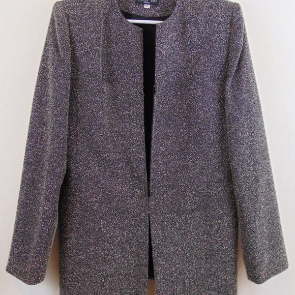 Vintage Black and Grey Suit Jacket - Size 10 - Picture 3 of 7